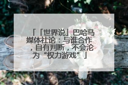 「世界说」巴哈马媒体社论：与谁合作，自有判断，不会沦为“权力游戏”