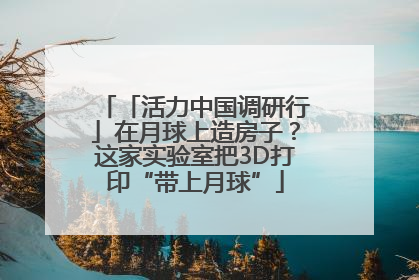「活力中国调研行」在月球上造房子？这家实验室把3D打印“带上月球”
