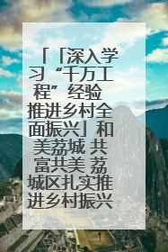 「深入学习“千万工程”经验 推进乡村全面振兴」和美荔城 共富共美 荔城区扎实推进乡村振兴工作
