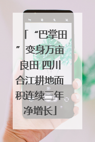 “巴掌田”变身万亩良田 四川合江耕地面积连续三年净增长