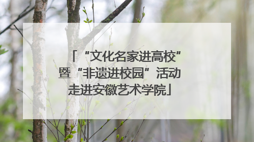 “文化名家进高校”暨“非遗进校园”活动走进安徽艺术学院
