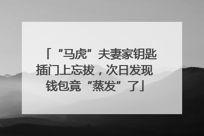 “马虎”夫妻家钥匙插门上忘拔，次日发现钱包竟“蒸发”了