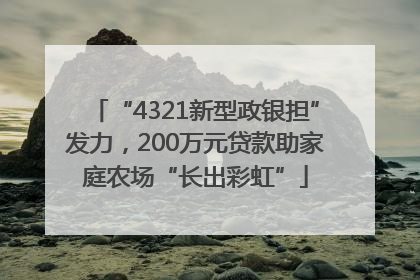 “4321新型政银担”发力，200万元贷款助家庭农场“长出彩虹”