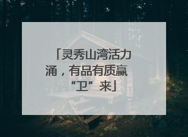 灵秀山湾活力涌，有品有质赢“卫”来