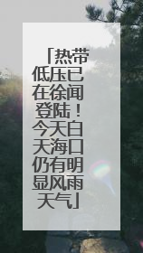 热带低压已在徐闻登陆！今天白天海口仍有明显风雨天气