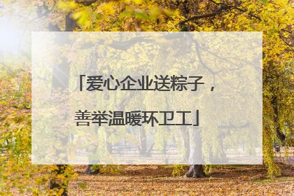 爱心企业送粽子，善举温暖环卫工