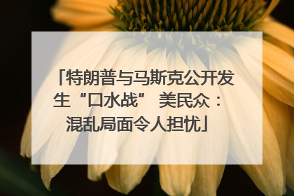 特朗普与马斯克公开发生“口水战” 美民众：混乱局面令人担忧