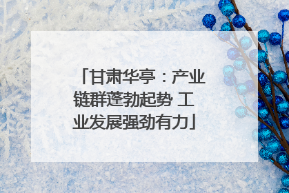 甘肃华亭：产业链群蓬勃起势 工业发展强劲有力
