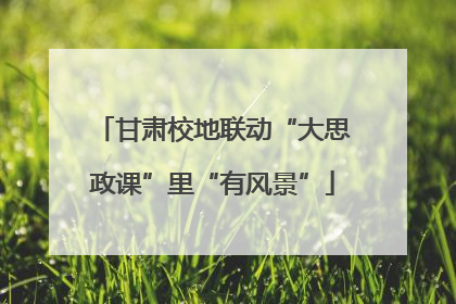 甘肃校地联动“大思政课”里“有风景”