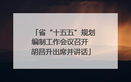 省“十五五”规划编制工作会议召开 胡昌升出席并讲话