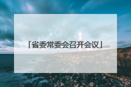 省委常委会召开会议