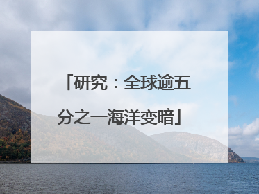 研究：全球逾五分之一海洋变暗