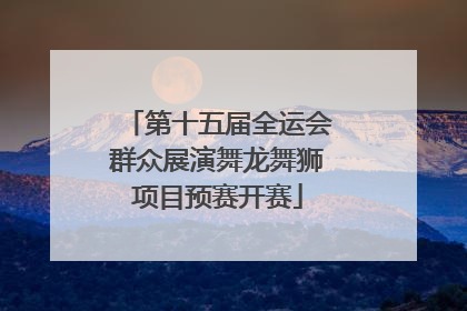 第十五届全运会群众展演舞龙舞狮项目预赛开赛