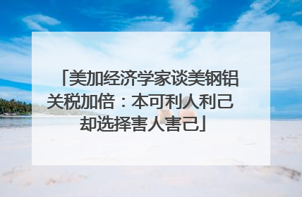 美加经济学家谈美钢铝关税加倍：本可利人利己 却选择害人害己