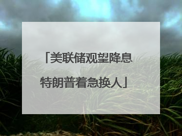 美联储观望降息 特朗普着急换人