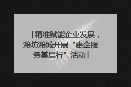 精准赋能企业发展，潍坊潍城开展“惠企服务基层行”活动