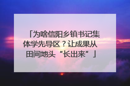 为啥信阳乡镇书记集体学先导区？让成果从田间地头“长出来”