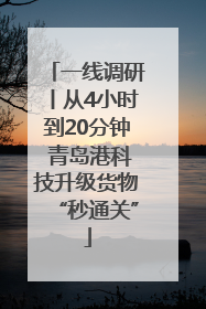 一线调研丨从4小时到20分钟 青岛港科技升级货物“秒通关”