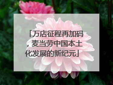 万店征程再加码，麦当劳中国本土化发展的新纪元
