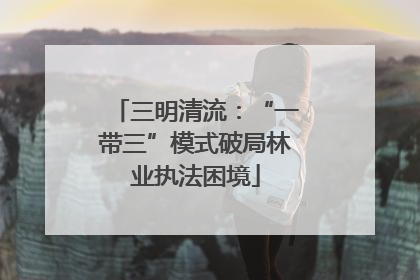 三明清流：“一带三”模式破局林业执法困境