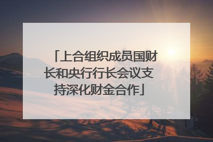 上合组织成员国财长和央行行长会议支持深化财金合作