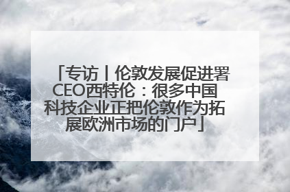 专访丨伦敦发展促进署CEO西特伦：很多中国科技企业正把伦敦作为拓展欧洲市场的门户
