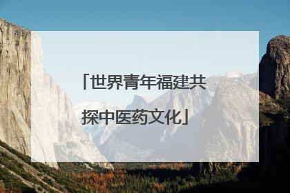 世界青年福建共探中医药文化