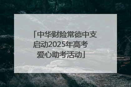 中华财险常德中支启动2025年高考爱心助考活动