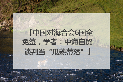 中国对海合会6国全免签，学者：中海自贸谈判当“瓜熟蒂落”