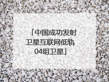 中国成功发射卫星互联网低轨04组卫星