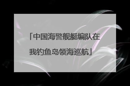 中国海警舰艇编队在我钓鱼岛领海巡航