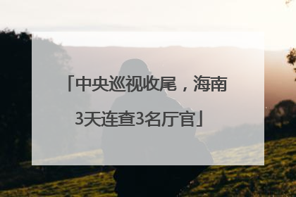 中央巡视收尾，海南3天连查3名厅官