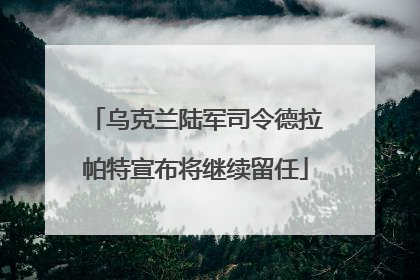 乌克兰陆军司令德拉帕特宣布将继续留任