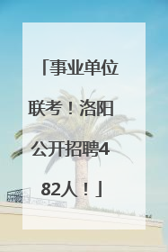 事业单位联考！洛阳公开招聘482人！