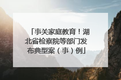 事关家庭教育！湖北省检察院等部门发布典型案（事）例