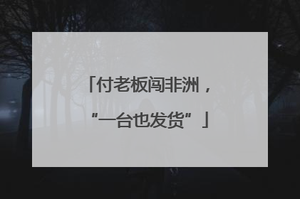 付老板闯非洲，“一台也发货”