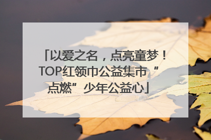 以爱之名，点亮童梦！TOP红领巾公益集市“点燃”少年公益心