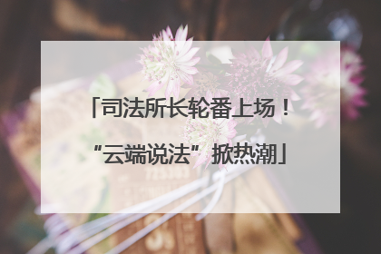 司法所长轮番上场！“云端说法”掀热潮