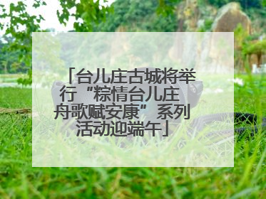 台儿庄古城将举行“粽情台儿庄 舟歌赋安康”系列活动迎端午