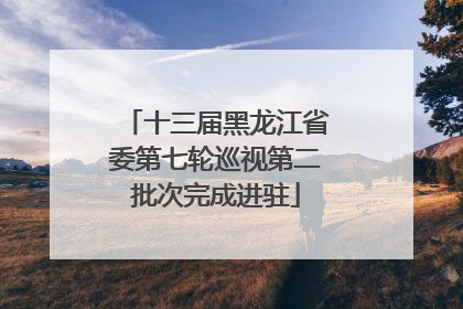 十三届黑龙江省委第七轮巡视第二批次完成进驻