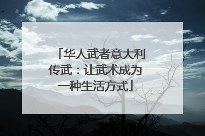 华人武者意大利传武：让武术成为一种生活方式