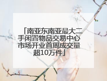 南亚东南亚最大二手闲置物品交易中心市场开业首周成交量超10万件