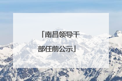 南昌领导干部任前公示