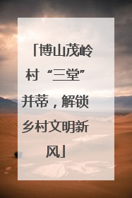 博山茂岭村“三堂”并蒂，解锁乡村文明新风