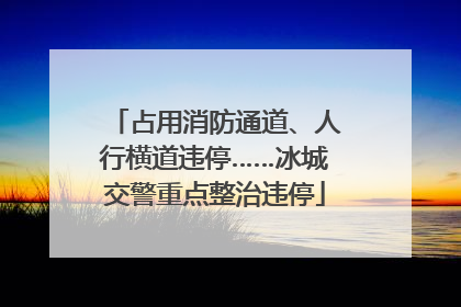 占用消防通道、人行横道违停……冰城交警重点整治违停