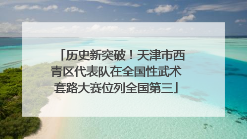 历史新突破！天津市西青区代表队在全国性武术套路大赛位列全国第三