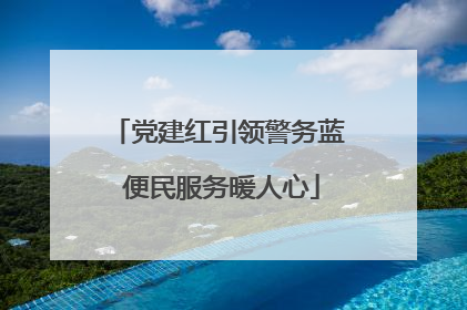 党建红引领警务蓝 便民服务暖人心