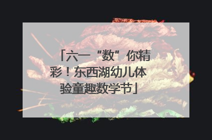 六一“数”你精彩！东西湖幼儿体验童趣数学节