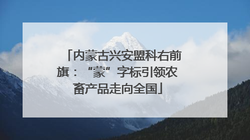内蒙古兴安盟科右前旗：“蒙”字标引领农畜产品走向全国