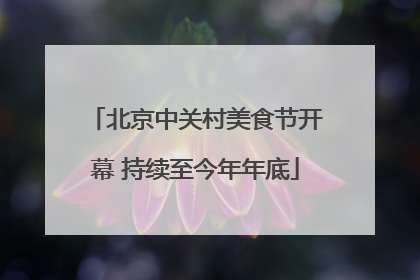 北京中关村美食节开幕 持续至今年年底